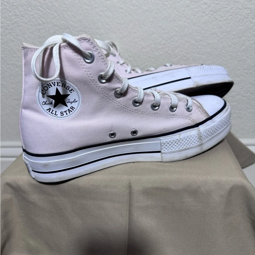 Converse Chuck Taylor All Star Hi Lift Platform Sneaker Sugar berry White Size 9 - Picture 6 of 11